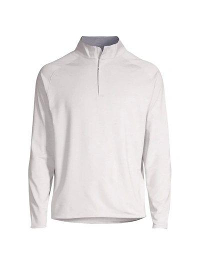 Peter Millar Men's Stealth Performance Quarter Zip Sweater In British Grey
