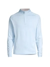 Peter Millar Stealth Performance Quarter-zip Pullover In Blue Frost