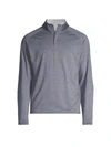 Peter Millar Stealth Performance Quarter-zip Sweater In Steel