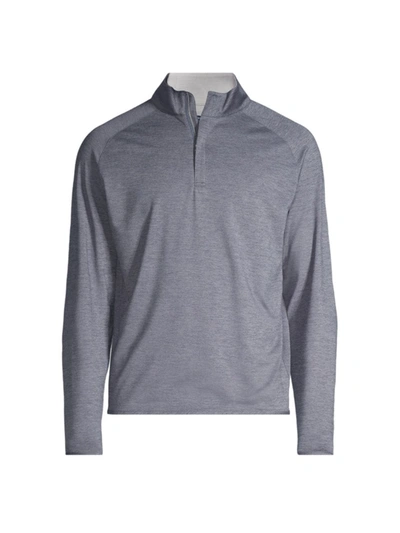 Peter Millar Stealth Performance Quarter-zip Sweater In Steel