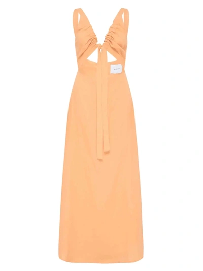 Bondi Born + Net Sustain Tobago Cutout Hemp Maxi Dress In Melon