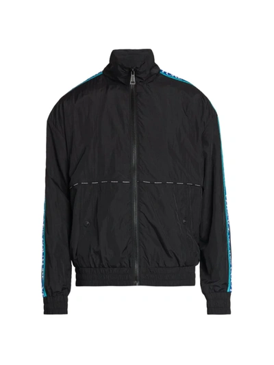 Versace Jeans Couture Iconic Logo Tape Track Jacket In Black