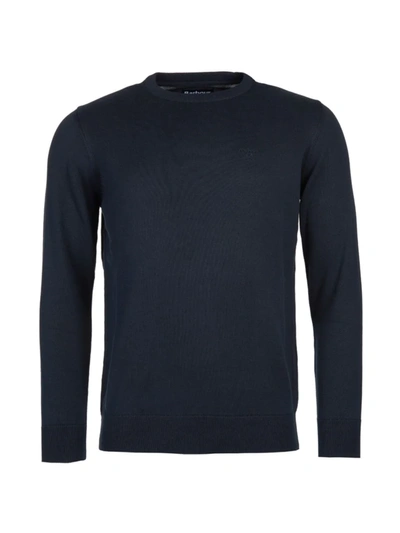 Barbour Essential Patch Crewneck Sweater In Navy