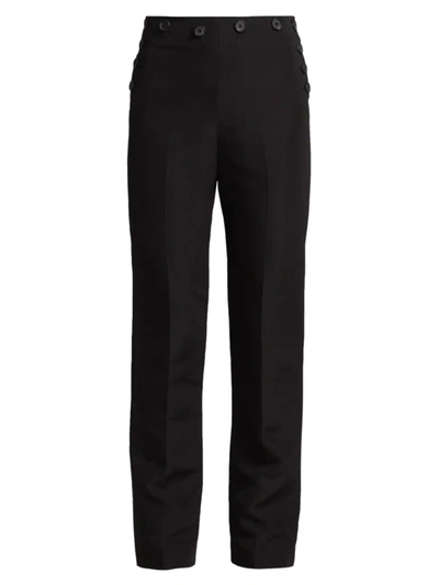 Khaite Rainer Microfille Wool Blend Pants In Black