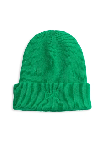 Barrie Embroidered-logo Cashmere Beanie In Green Flash