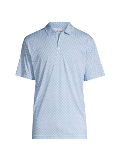 Peter Millar Men's Ace Cotton-blend Piqué Polo Shirt In Ocean Blue