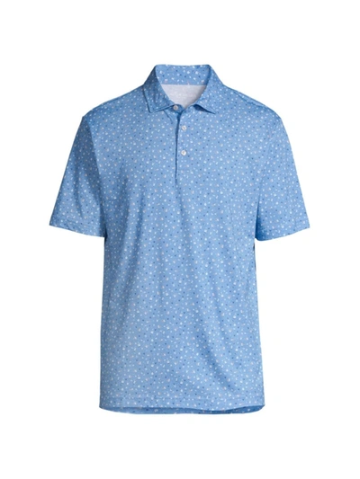 Peter Millar Shrimp Cocktail Cotton Polo In Island Blue