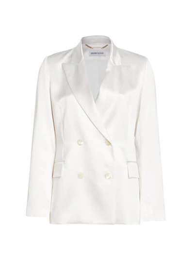 Adriana Iglesias Lauren Leopard Silk Blazer In White