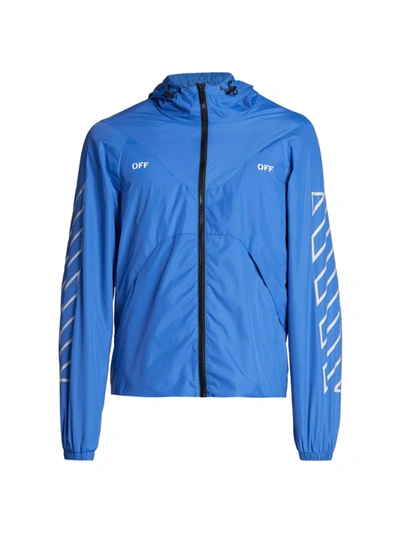 Off-white Athletic Off Stamp Running Jacket In Blue
