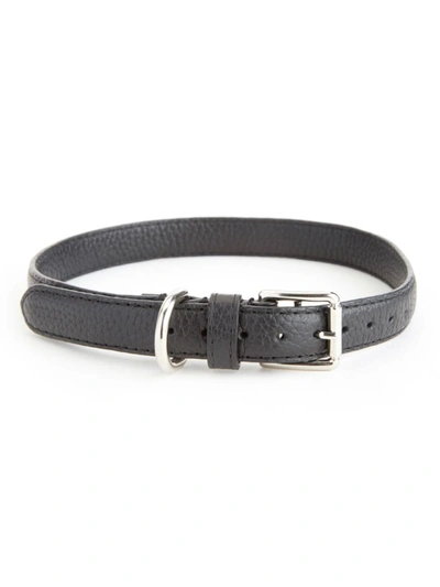 Royce New York Medium Leather Dog Collar In Black