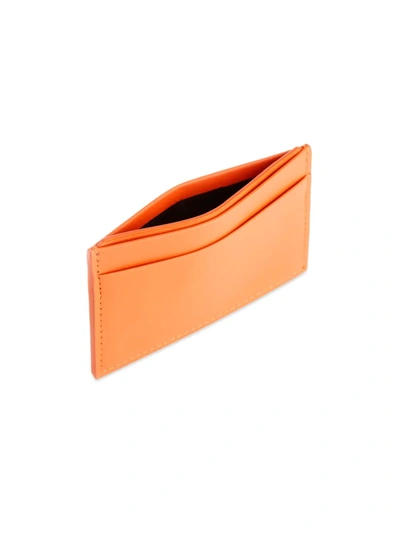 Royce New York Rfid Blocking Leather Card Case In Orange