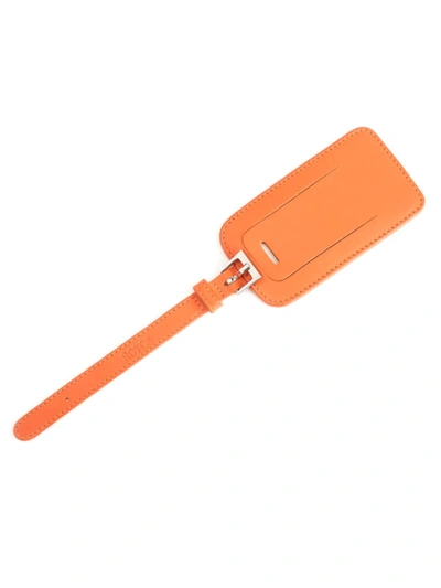 Royce New York Leather Luggage Tag In Orange