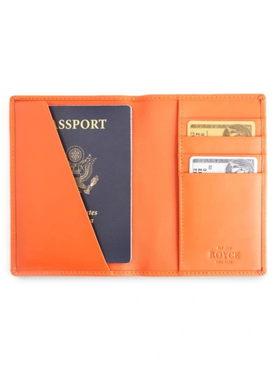 Royce New York Rfid Blocking Leather Passport Holder In Orange