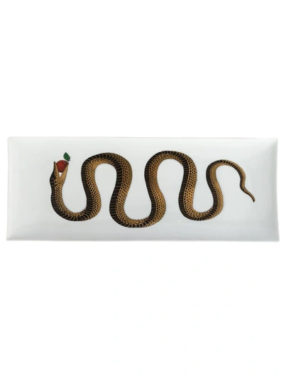 Fornasetti Serpente Serving Dish In Weiss