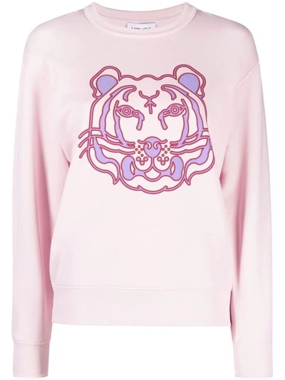 Kenzo Tiger-print Sweatshirt In Rosa