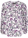Isabel Marant Brunille Floral Silk-blend Blouse In Violett