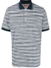 Missoni Striped Short-sleeve Polo Shirt In Blue