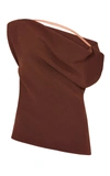 Paris Georgia Women's Christophe Draped Satin Off-the-shoulder Top In Pink,purple