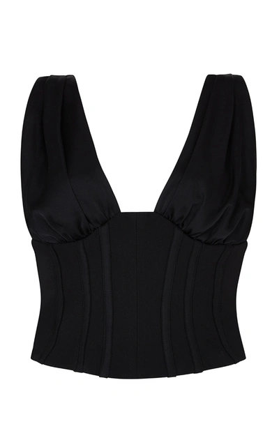 Paris Georgia Women's Maeve Satin And Cady Corset Top In Black,grey