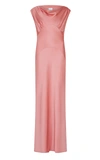 Paris Georgia Women's Raina Draped Satin Maxi Dress In Pink