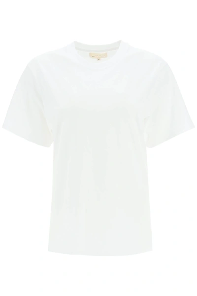 Loulou Studio Basic T-shirt With Logo Embroidery In White