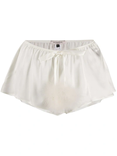 Gilda & Pearl Pillow Talk Stretch-satin Pyjama Shorts In White