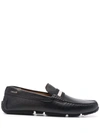 Bally Textured Leather Driving Shoes In Black