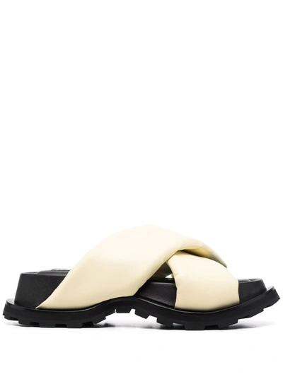 Jil Sander Crossover-toe Platform Sandals In Yellow