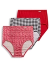 Jockey Plus Size Elance French Cut Brief 3-pack In Holiday Red Assorted