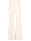 Ferragamo High-waist Flared Trousers In Neutrals