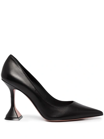 Amina Muaddi Embossed Crocodile Effect Pumps In Black