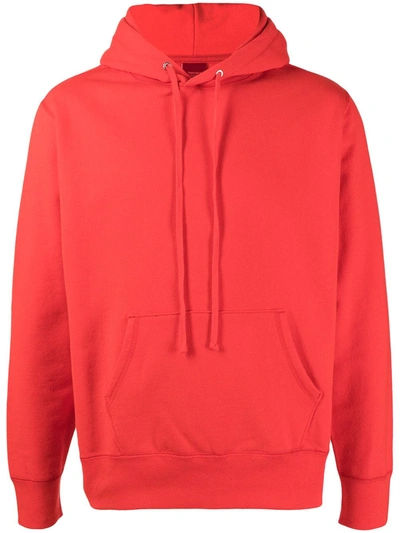 Suicoke Long-sleeved Cotton Hoodie In Red