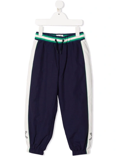 Kenzo Kids' Side-stripe Track Pants In Navy