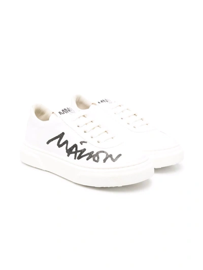 Mm6 Maison Margiela Sneakers Con Logo A Contrasto Colore In White