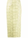 Rotate Birger Christensen Rotate Slim Cut Snakeskin In Yellow