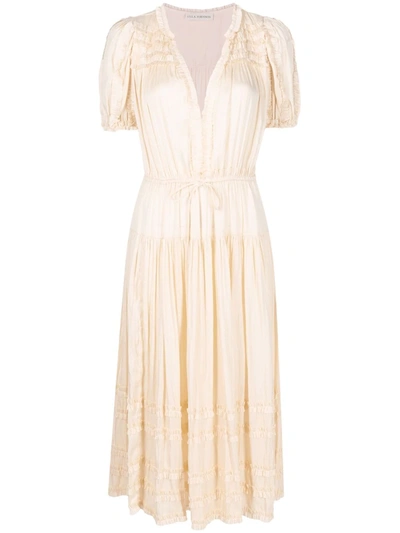 Ulla Johnson Empire-line Pleated Dress In Neutrals