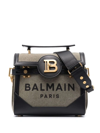 Balmain B-buzz 23 Canvas Tote Bag In Negre