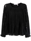 SEE BY CHLOÉ EMBROIDERED PLEAT BLOUSE