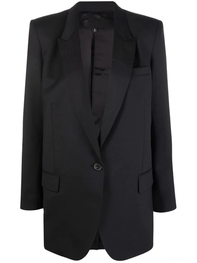 Nili Lotan Diane Longline Wool-blend Blazer In Black