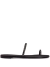 Giuseppe Zanotti Toe-strap Leather Sandals In Black