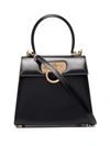 Ferragamo Gancini Leather Tote Bag In Black