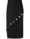 ALEXANDER MCQUEEN BUTTON FLUTED MIDI SKIRT