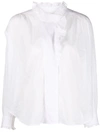 Isabel Marant Étoile Pamias Ruffled Cotton Blouse In White