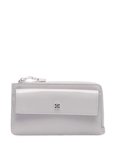 Givenchy Logo-plaque Leather Purse In Grey