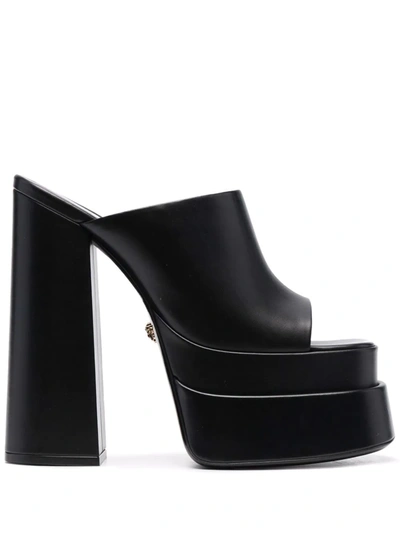 Versace Black Aevitas Platform Mules In 1b00v Black-
