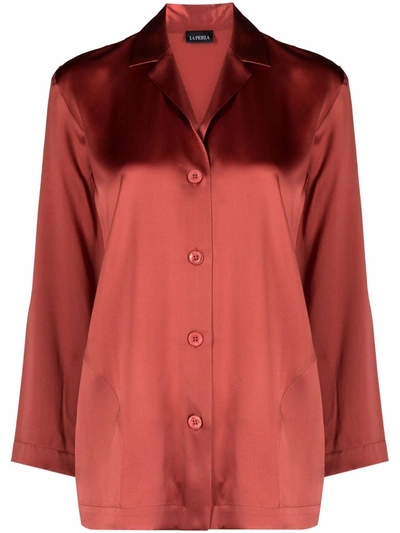 La Perla Long-sleeve Silk Pyjama Set In Red