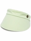 Maison Michel Reversible Green Cotton Patty Visor In Neutrals