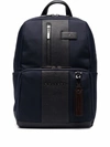 Piquadro Brief Panelled Backpack In Blue