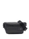 Piquadro Embossed-logo Belt Bag In Black