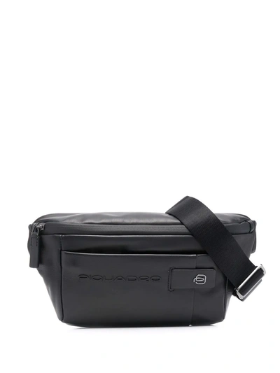 Piquadro Embossed-logo Belt Bag In Black